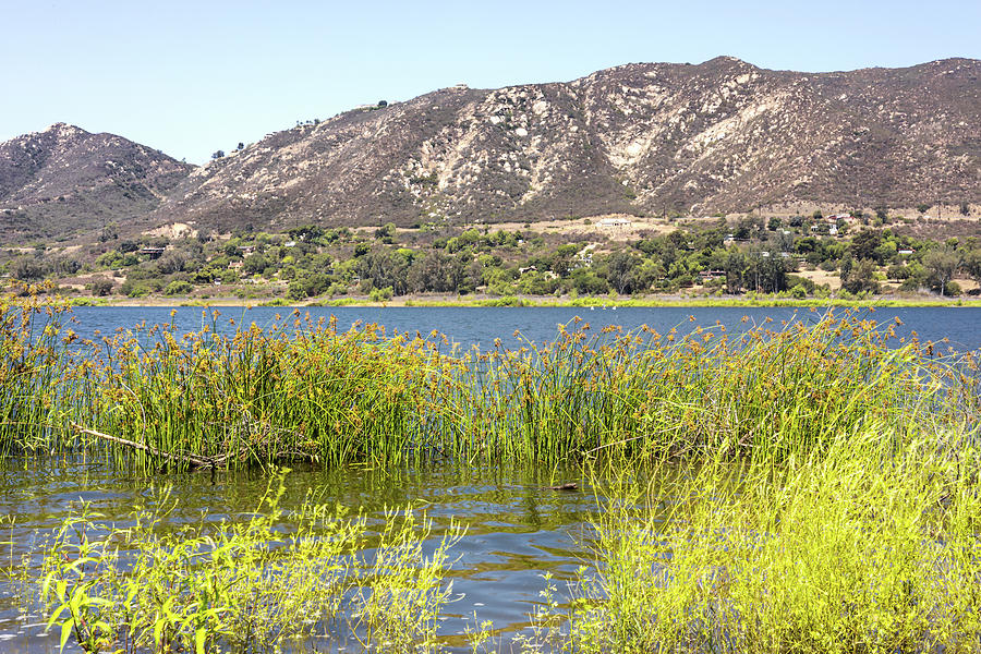 Lake Hodges with Mountain View Photograph by Alison Frank