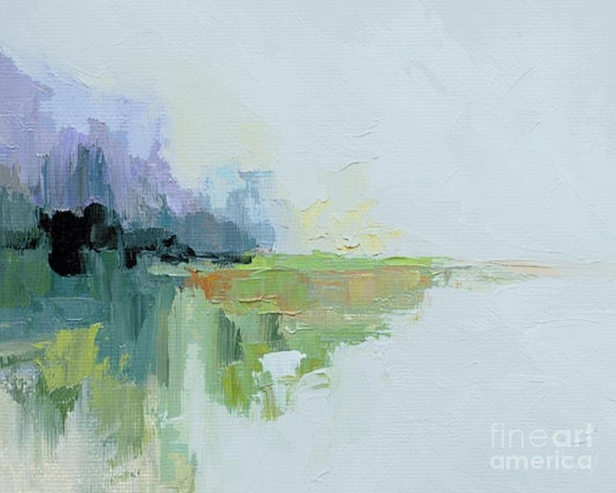 Lake Horizon - abstract landscape Painting by Vesna Antic