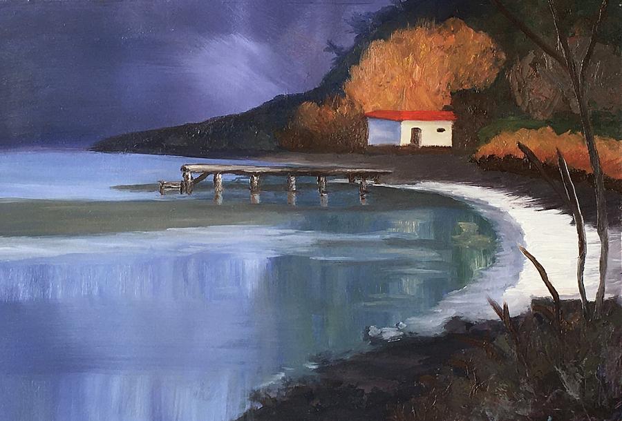 Lake House Painting by Barbara Magor