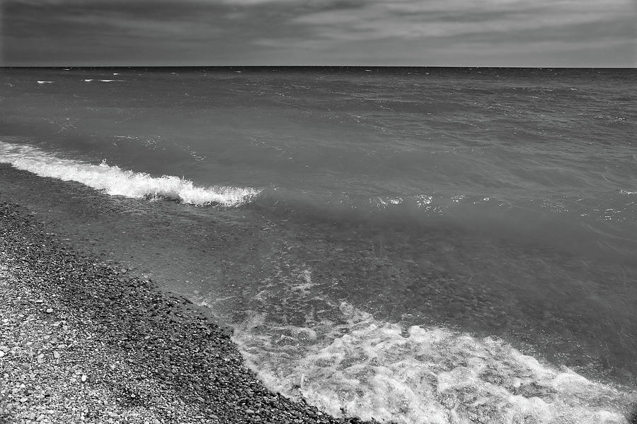 Lake Huron Waves 2 BW 061321 Photograph by Mary Bedy