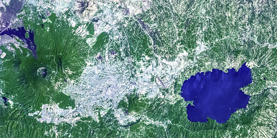 Lake Ilopango, El Salvador Viewed from Space Photograph by Nasa - Fine ...