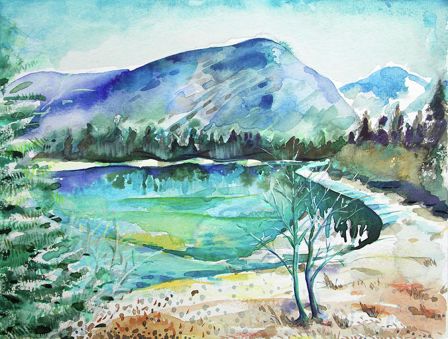 Lake in early spring Painting by Katya Atanasova