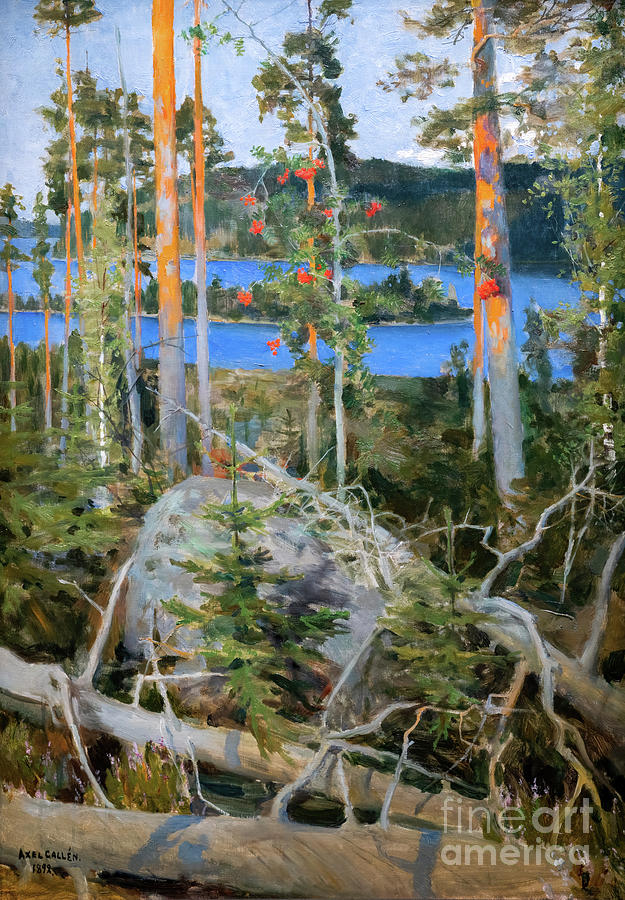 Tree Painting - Lake in the Wilderness - Gallen-Kallela by Akseli Gallen-Kallela