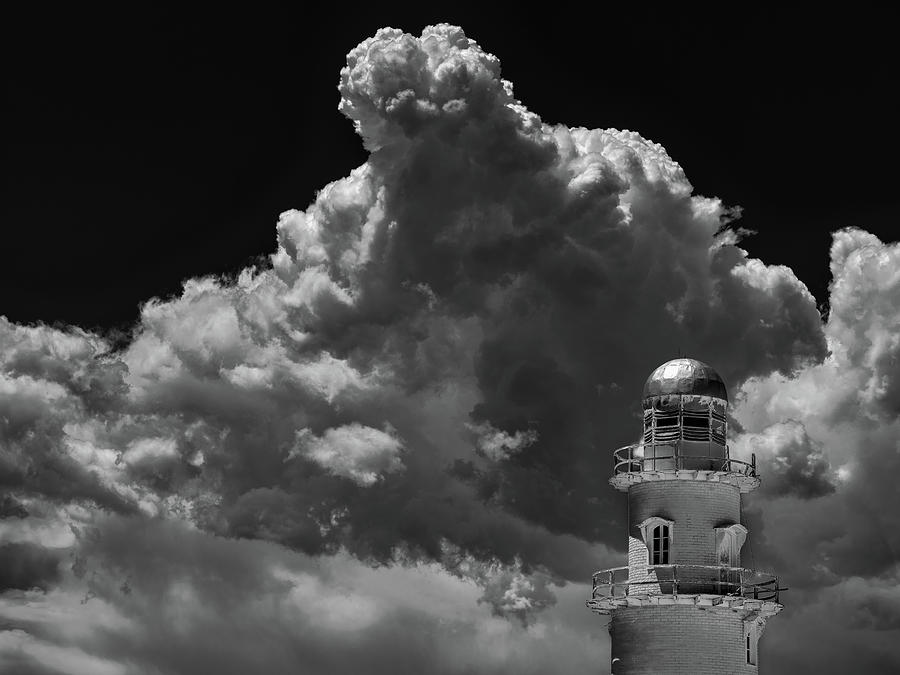 Lake Lenape Lighthouse And Storm Photograph