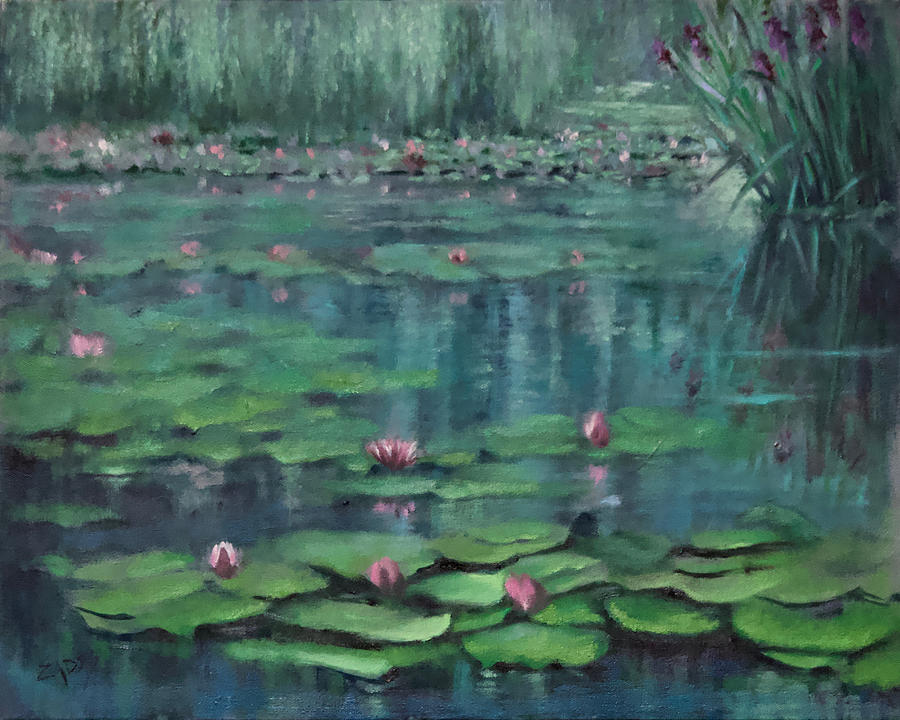 Lake Lilies Painting by Linda Eades Blackburn