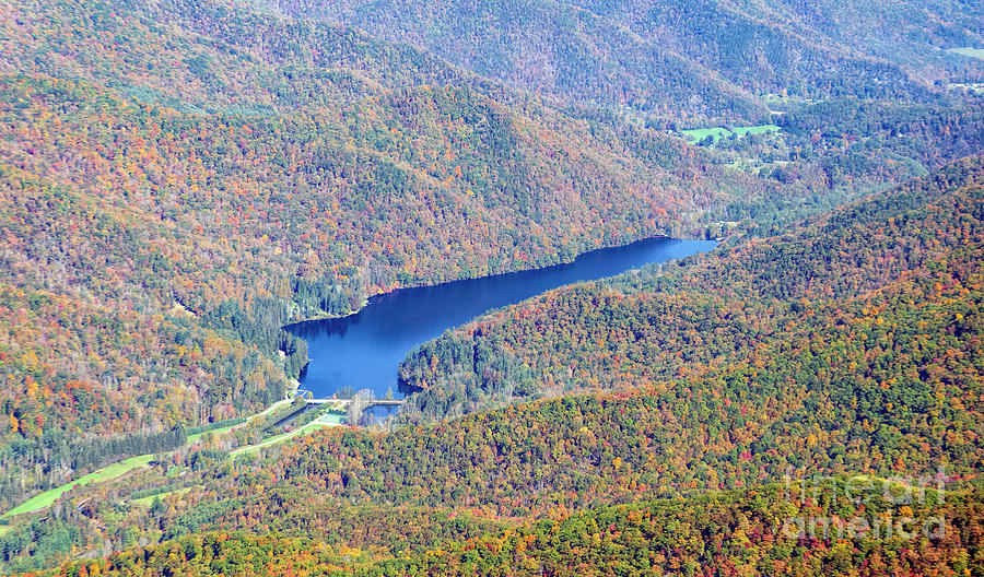 Lake Logan in Canton, North Carolina Aerial View Photograph by David Oppenheimer