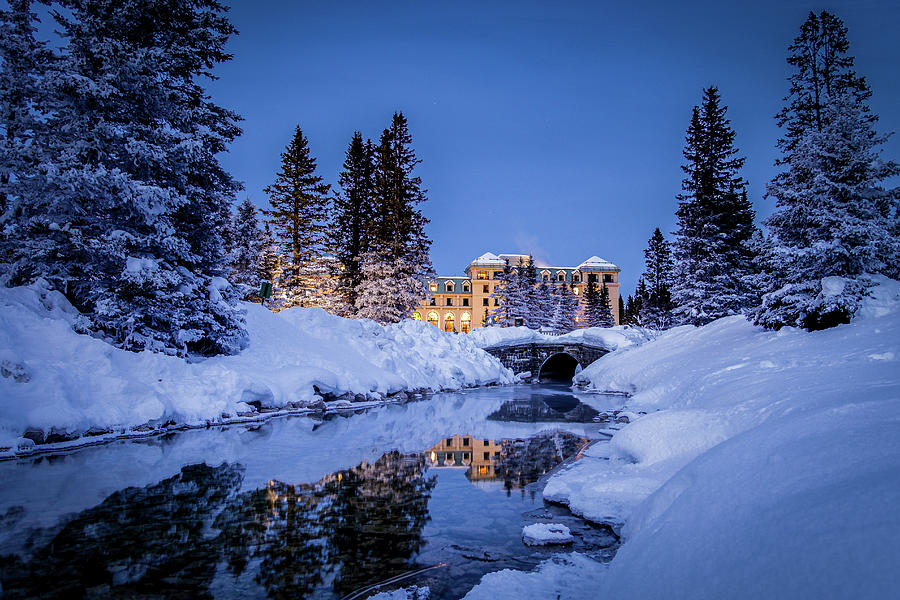 Lake Louise In Blue Hour Photograph