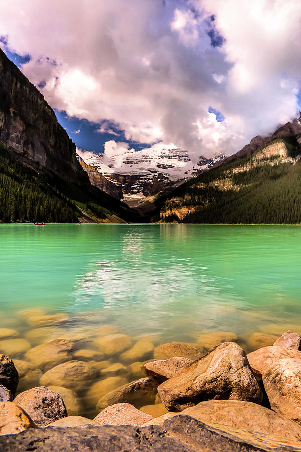 Lake Louise in Portrait Photograph by Monte Arnold