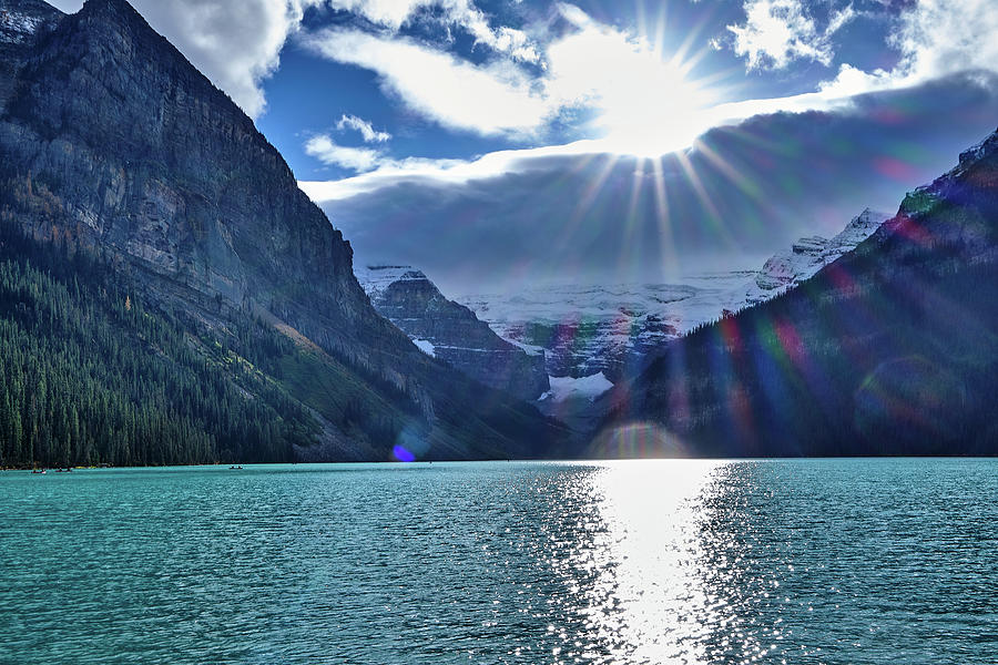 Lake Louise in the sun Photograph by Carl Marceau