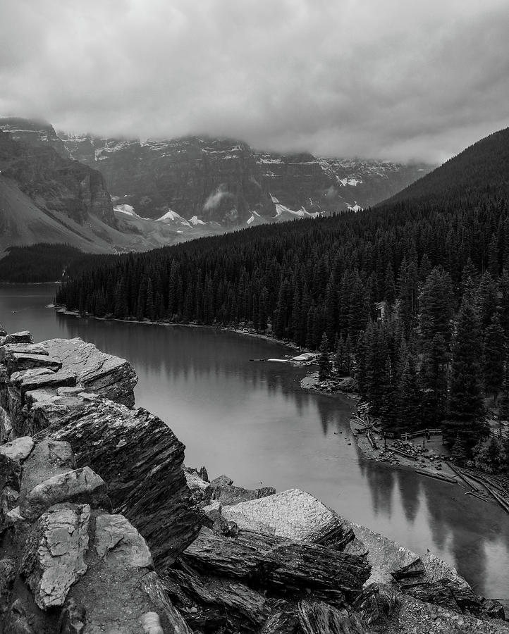 Lake Louise Overlook Black And White Photograph by Dan Sproul - Fine ...