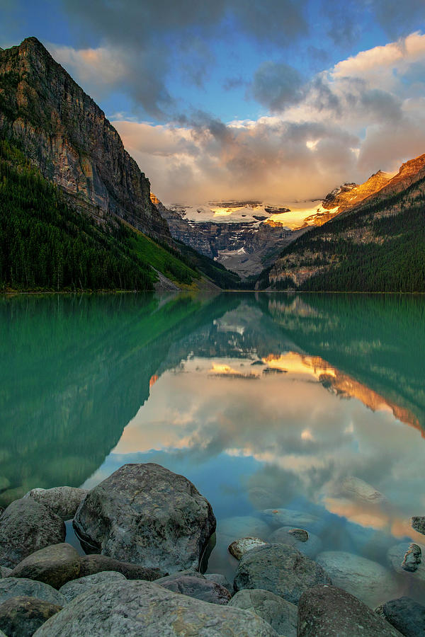 Lake Louise Vertical Sunrise Reflection Photograph by Dan Sproul - Fine ...