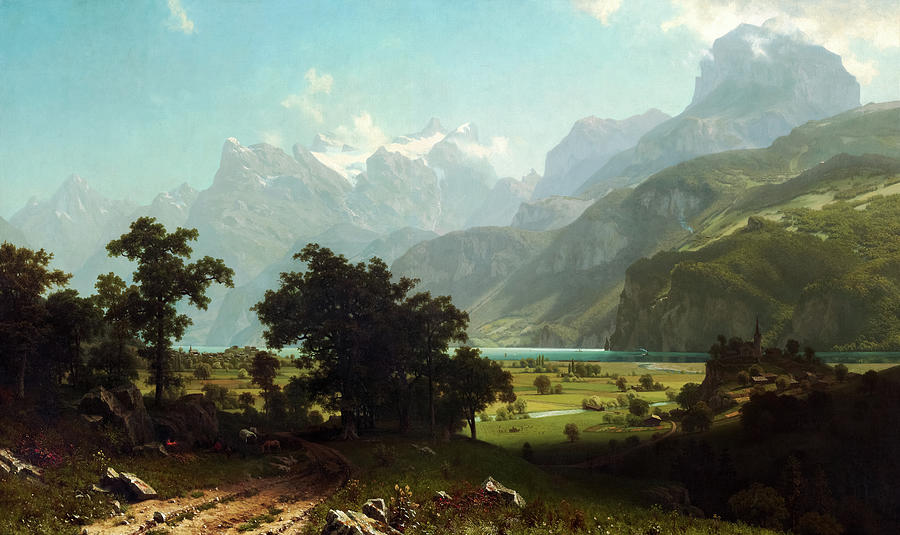 Albert Bierstadt  Painting - Lake Lucerne, 1858 by Albert Bierstadt