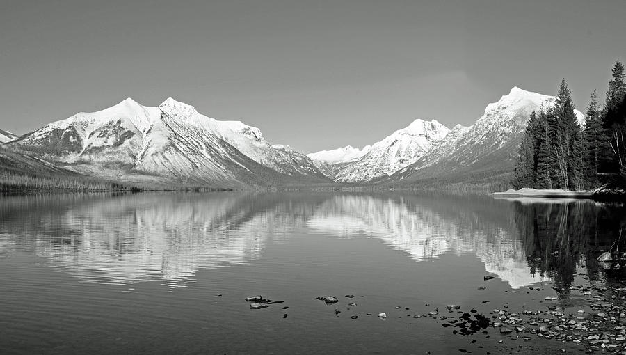 Lake Mcdonald In Black And White 2 Photograph