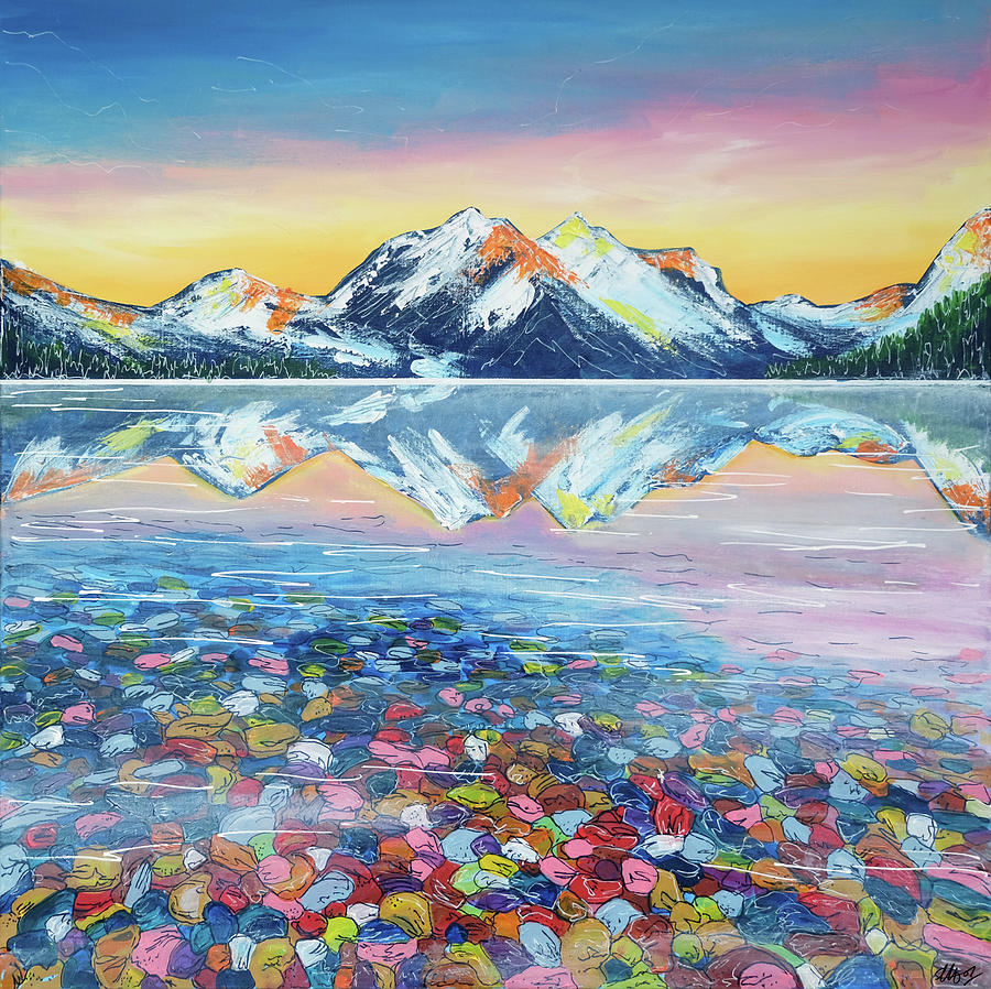 Lake McDonald Painting by Laura Hol Art