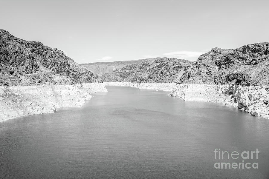 Lake Mead Colorado River Black and White Photo Photograph by Paul Velgos