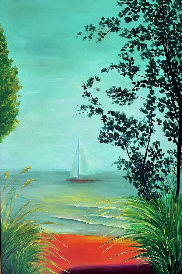 Lake Michigan Painting by Karin Eisermann