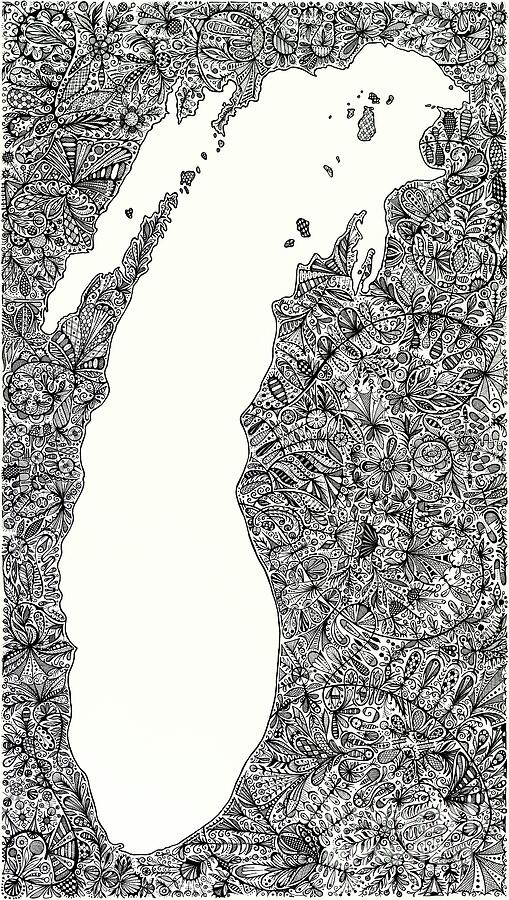 Lake Michigan Drawing by Larissa Osterbaan