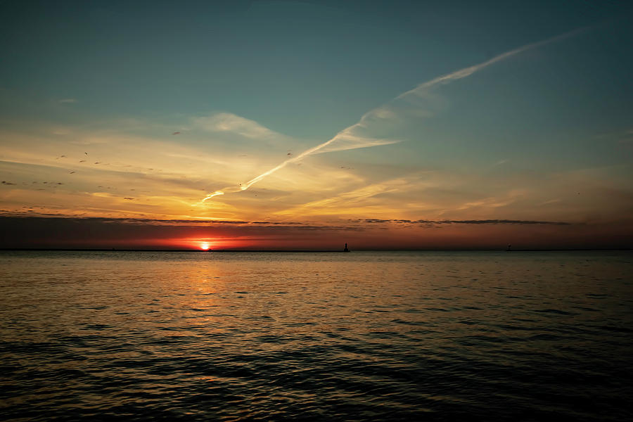 Lake Michigan sun rise  Photograph by Sven Brogren
