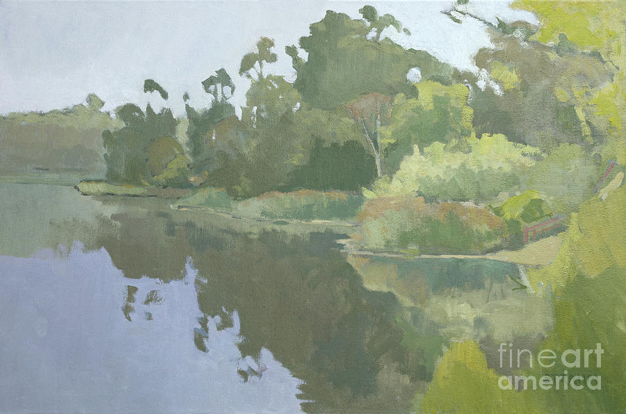 San Diego Painting - Lake Miramar at Miramar Reservoir - Scripps Ranch, San Diego, California by Paul Strahm