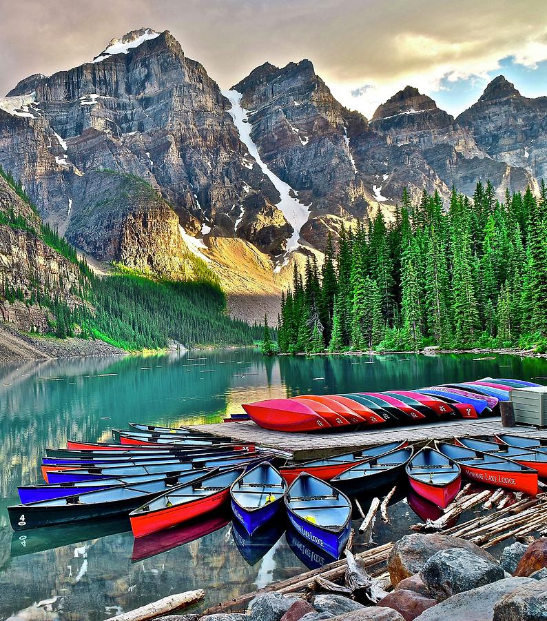 Lake Moraine In Sensational Banff Photograph