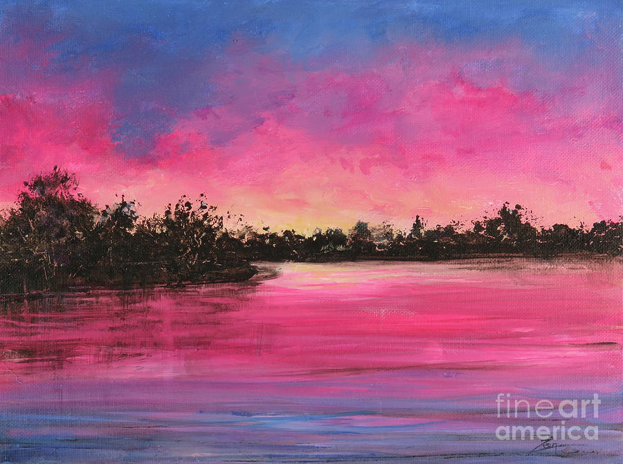 Lake Murray Sunrise Painting by Zan Savage