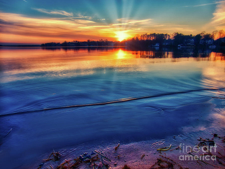 Sunset Photograph - Lake Norman Winter Sunset by Amy Dundon