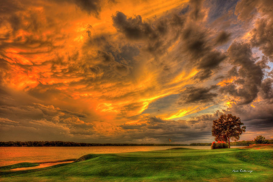 Lake Oconee GA A Beautiful Golf Day The Landing Reynolds Plantation Golf Landscape Architecture Art Photograph by Reid Callaway