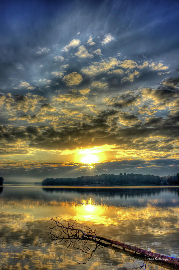 Lake Oconee GA Sunrise Reflections Sugar Creek Morgan County Landscape Art Photograph by Reid Callaway