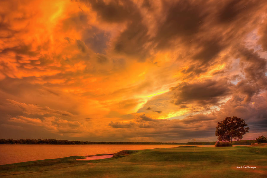 Lake Oconee GA Sunset Golf At The Landing Reynolds Plantation Landscape Art Photograph by Reid Callaway