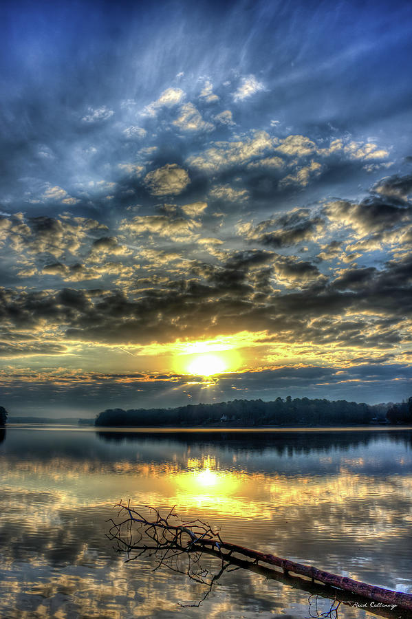 Lake Oconee Mirror Sunrise Reflections Sugar Creek Morgan County Landscape Art Photograph by Reid Callaway