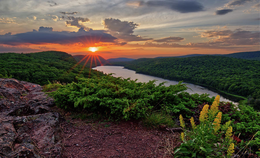 Lake of the Clouds at Sunrise in Porcupine Mountain State Park of