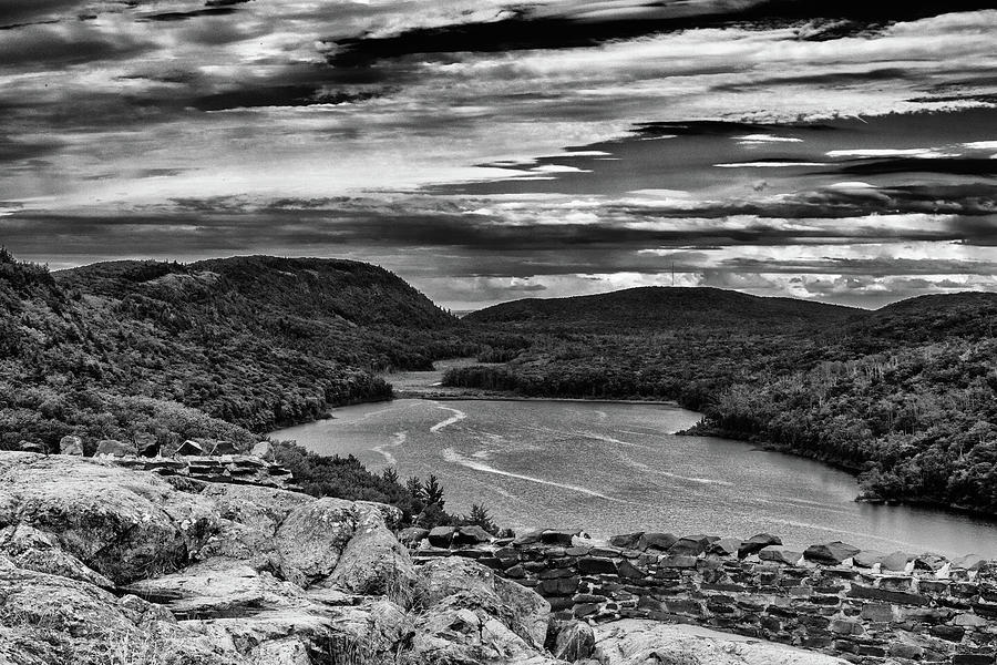 Lake of the Clouds Black and White Photograph by Nathan Wasylewski