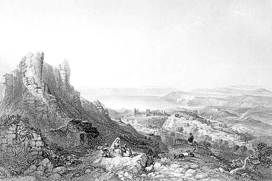 Lake of Tiberias from the Castle of Saphet 1847 Photograph by Munir Alawi