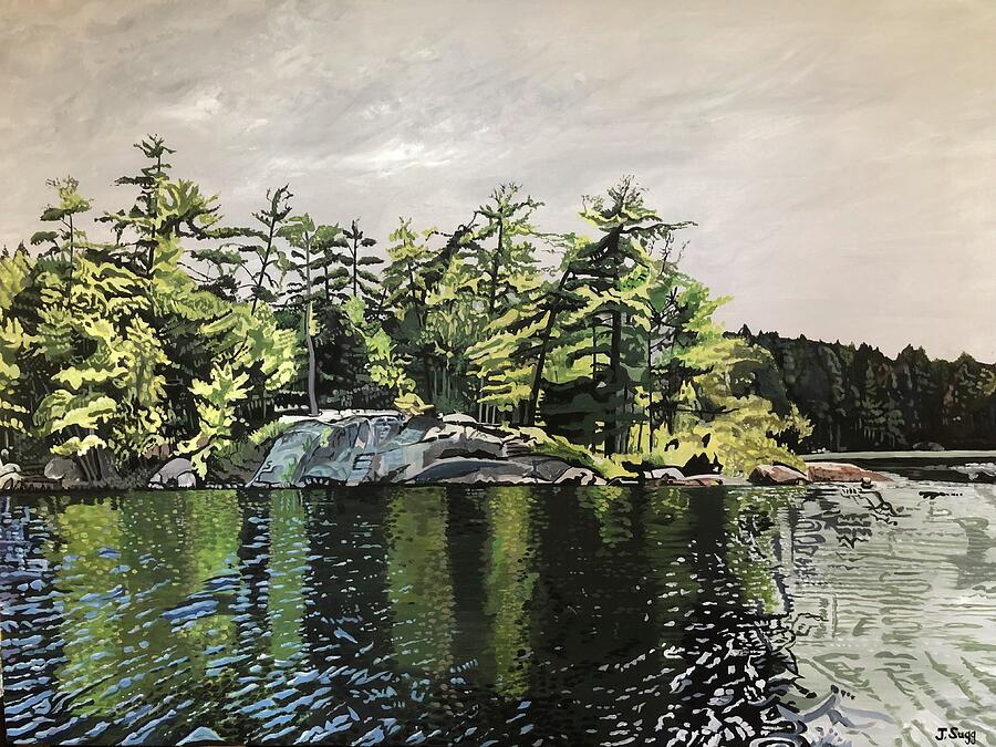 Lake of Two Rivers Painting by Judy Sugg