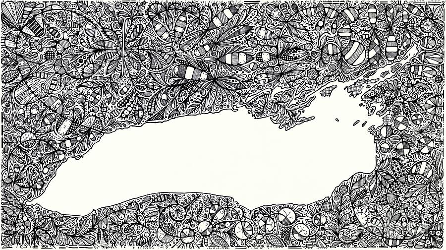 Lake Ontario Drawing by Larissa Osterbaan