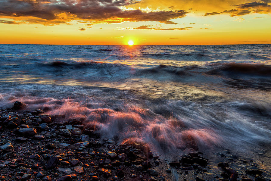 Landscape Photograph - Lake Ontario Sunset 3 by Mark Papke