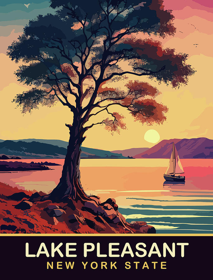Lake Pleasant, New York State Digital Art by Long Shot