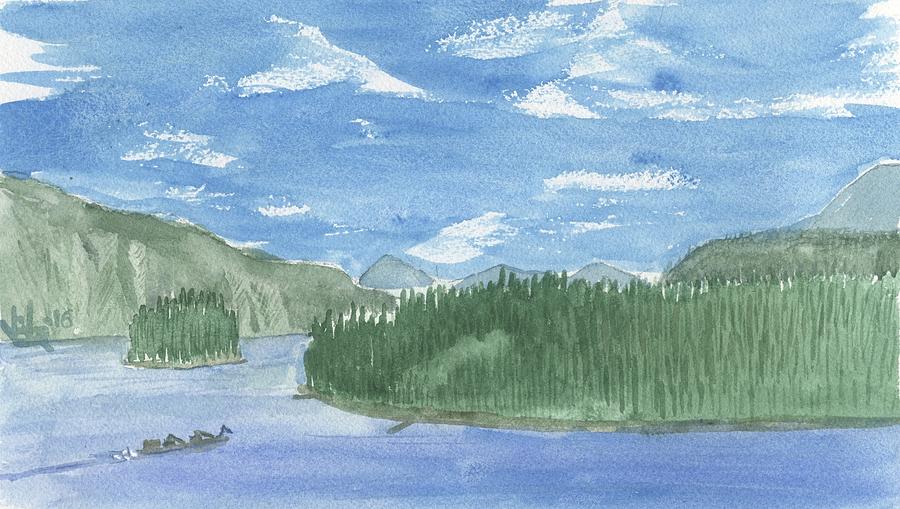 Lake Pond Oreille Painting by Victor Vosen