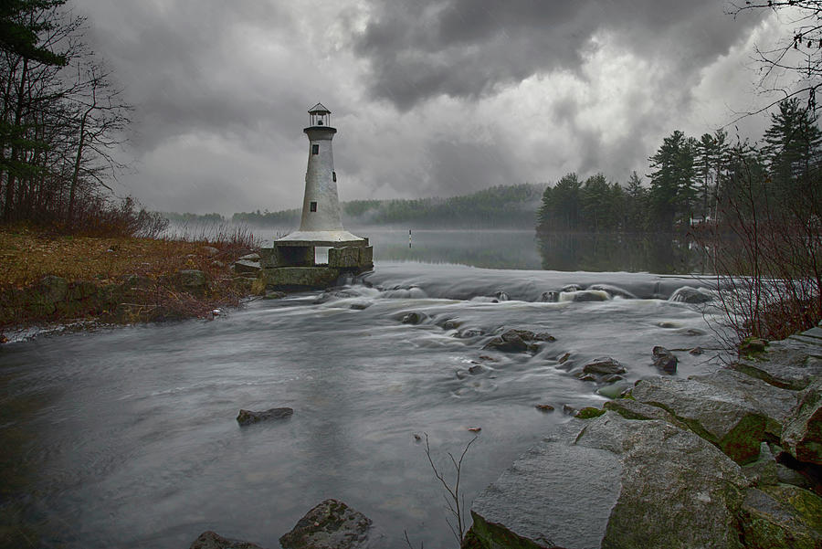 Lighthouse Photograph - Lake Potanipo Lighthouse - Brookline, NH by Joann Vitali