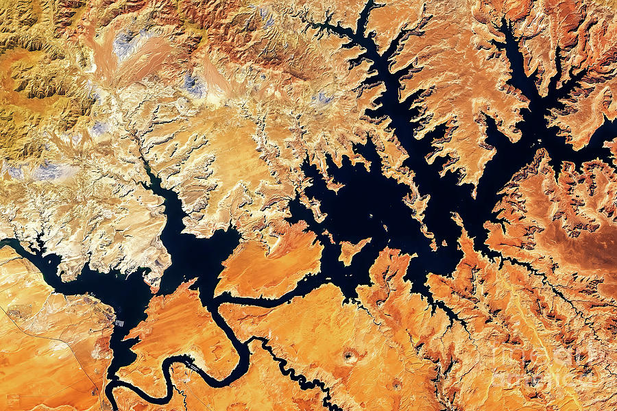 Lake Powell Arizona From Space Photograph by M G Whittingham