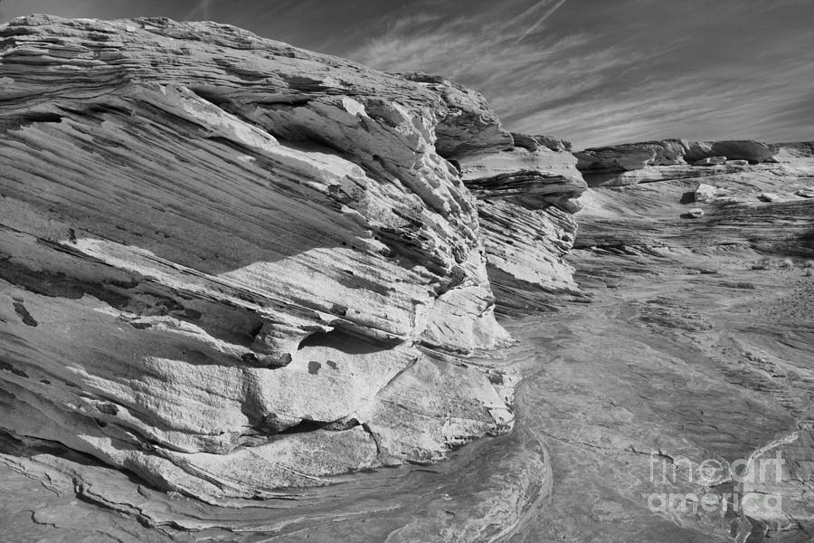 Lake Powell Candy Cliffs Black And White Photograph by Adam Jewell