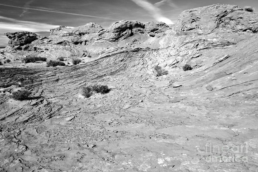Lake Powell Sandstone Cliffs Black And White Photograph by Adam Jewell