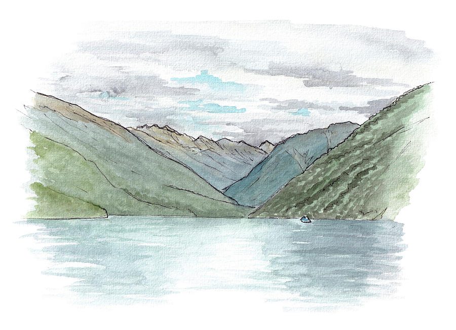 Lake Rotoiti - St Arnaud Painting by Tom Napper