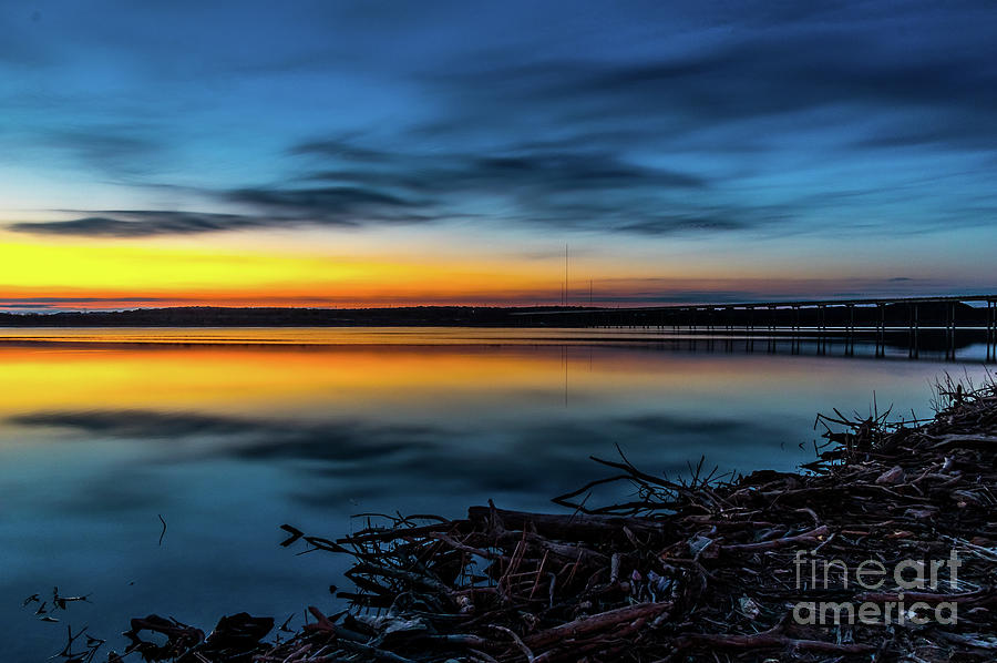 Lake Shoreline Before Sunrise Photograph