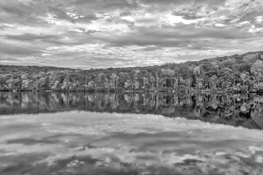 Lake Skannatati Harriman NY BW Photograph by Susan Candelario