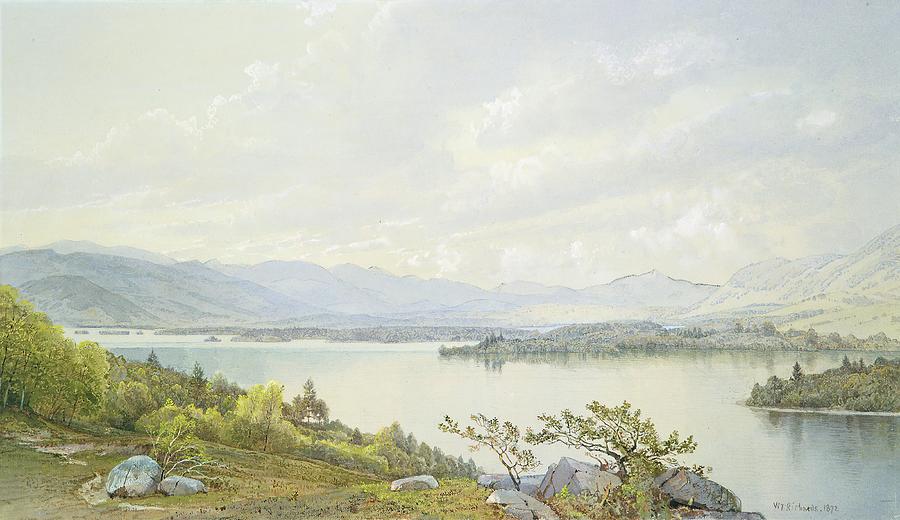Lake Squam and the Sandwich Mountains Painting by MotionAge Designs