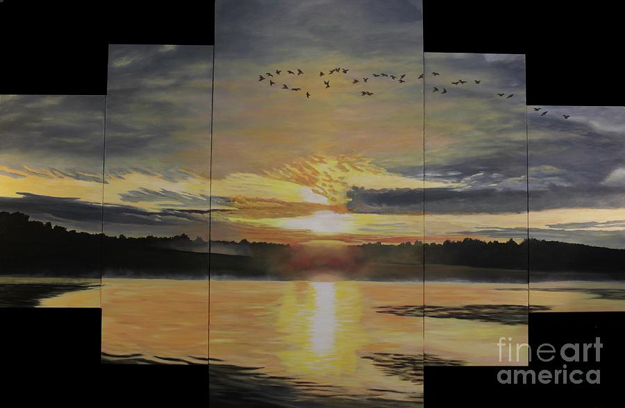 Lake Sunrise Painting
