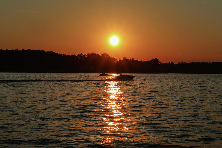 Lake Sunset Criss Cross Photograph by Ed Williams