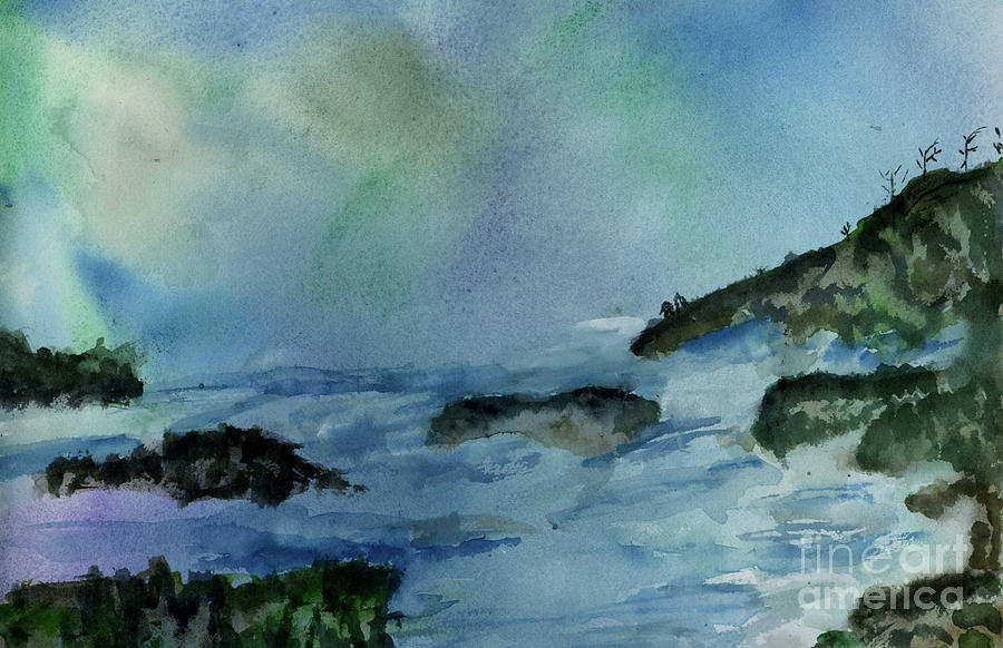 Watercolor Painting - Lake Superior by L A Feldstein