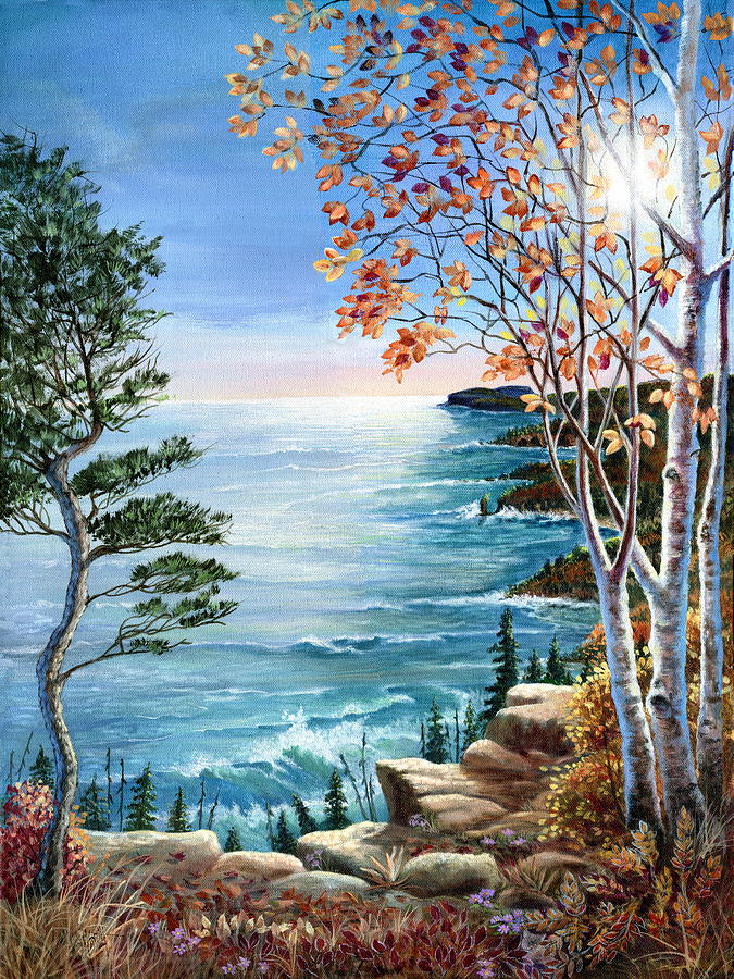 Lake Superior Lookout Painting by Marilyn Smith